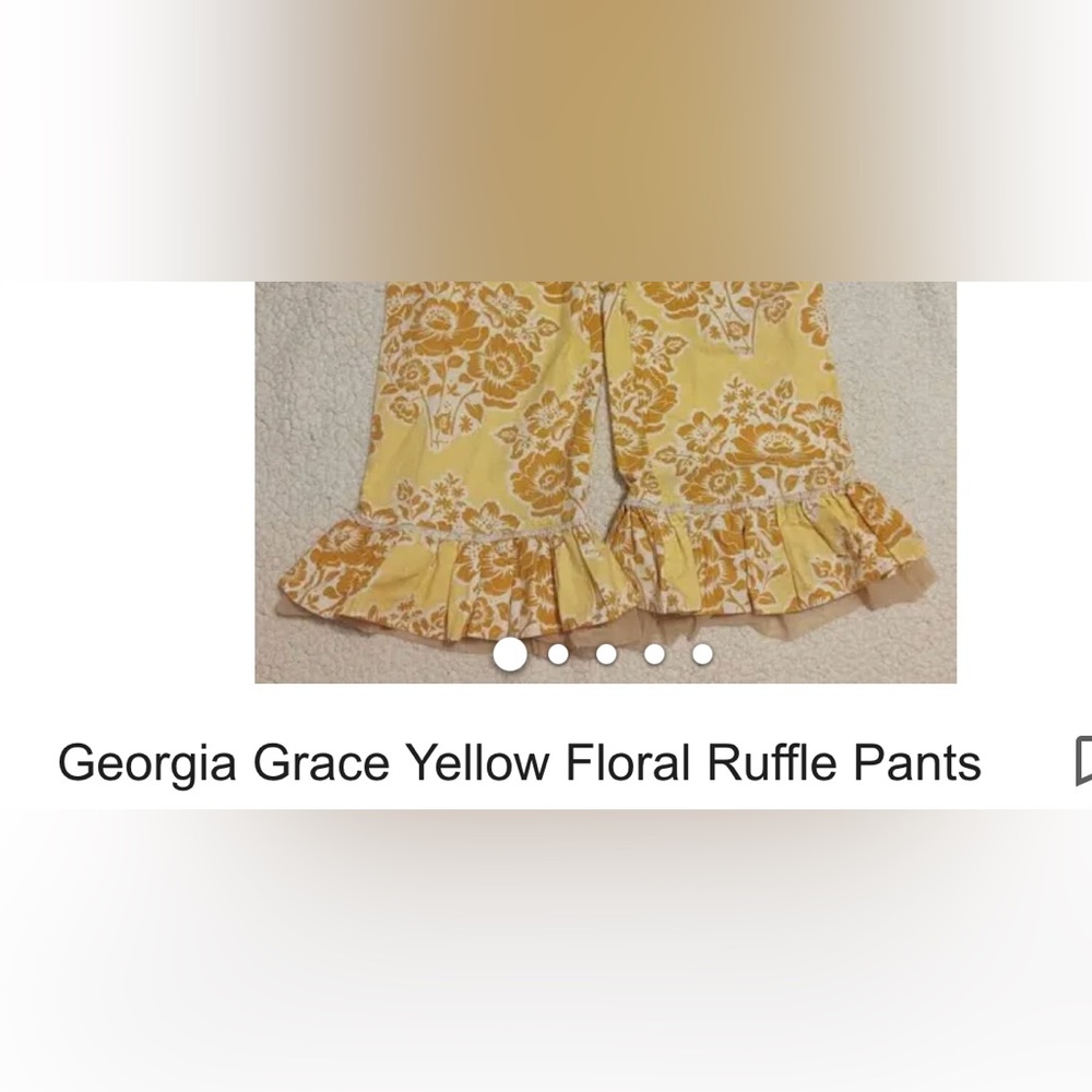 Georgia Grace yellow floral ruffle pants size 5